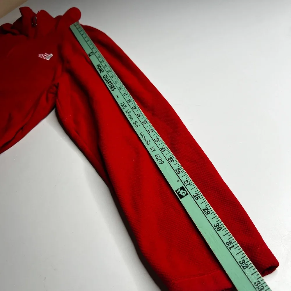 The North‎ Face Mens XXL Red Textured Fleece Quarter Zip Pullover Sweater